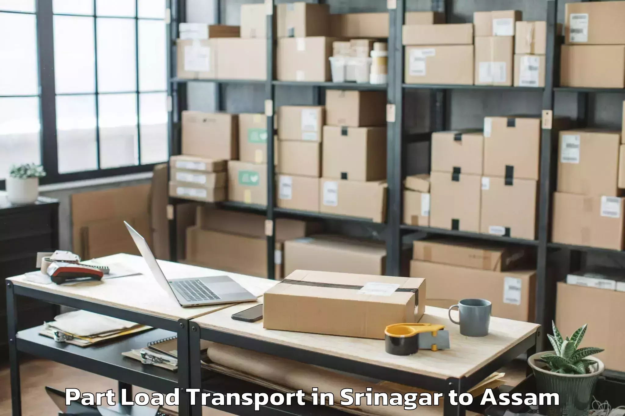 Hassle-Free Srinagar to Sipajhar Part Load Transport